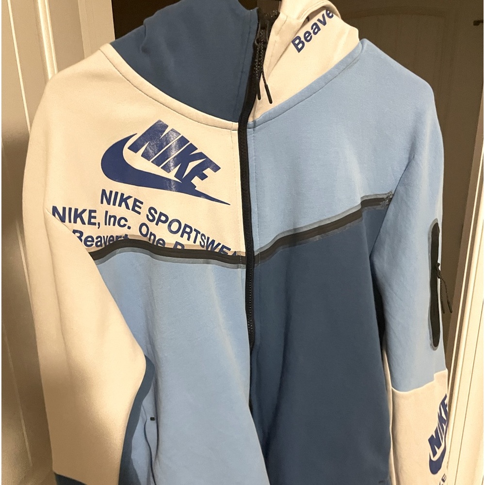 Blue and White Nike Tech